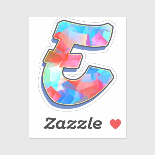 Letter E -  Color Mix Sticker (Vel)