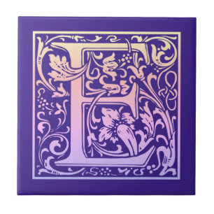 Letter E Colorful  Eerste Letter-gradiënt Tegeltje