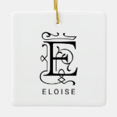 Letter E Elegant Monogram Kerst Ornament (Voorkant)