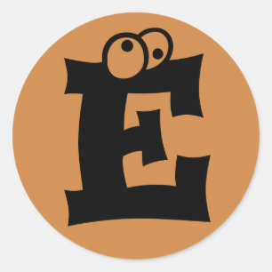 Letter E Eyeball Alphabet van Janz Peru Gold Ronde Sticker