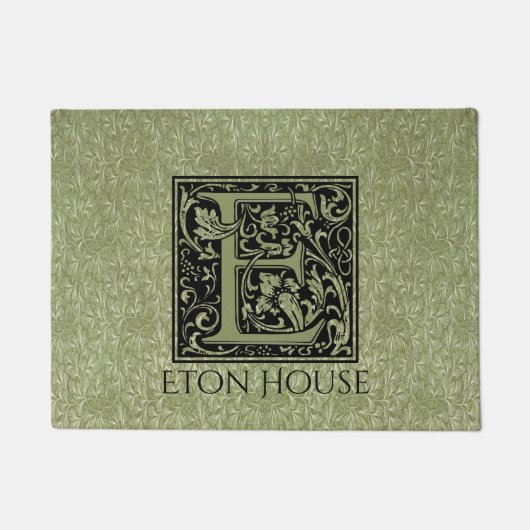 Letter E First Letter Monogram Aangepast Deurmat (Voorkant)