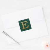 Letter E Gold Square Sticker (Envelop)