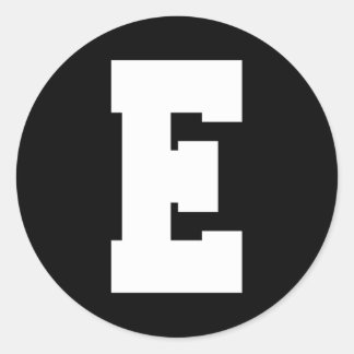 Letter E hoofdalfabet Ronde Sticker
