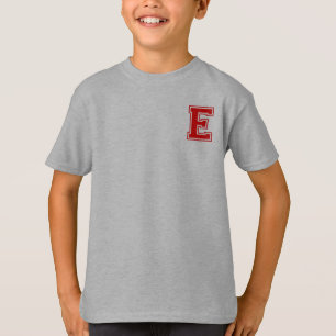 Letter E - Initiaal naam alfabet monogram T-shirt