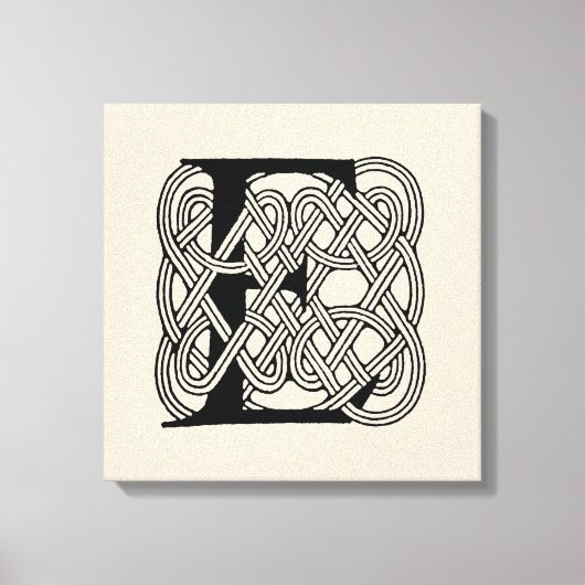 Letter E Keltische knoop  Monogram Canvas Afdruk (Voorkant)