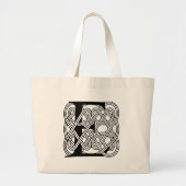 Letter E Keltische knoop Monogram Grote Tote Bag (Voorkant)