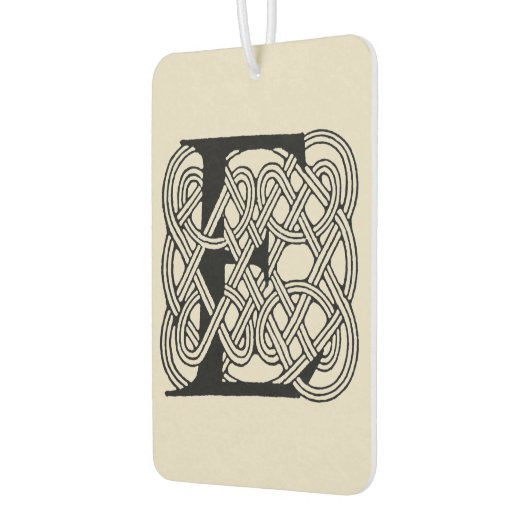 Letter E Keltische knoop Monogram Luchtverfrisser (Links)