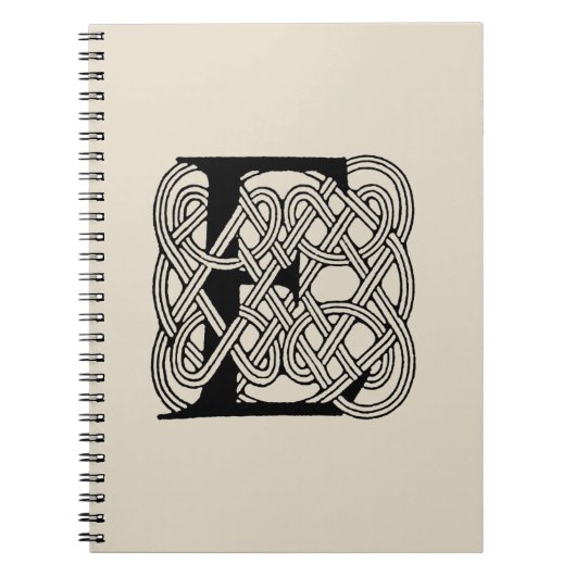 Letter E Keltische knoop Monogram Notitieboek (Voorkant)