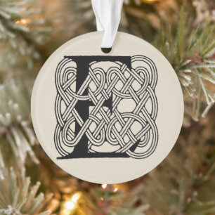Letter E Keltische knoop Monogram Ornament