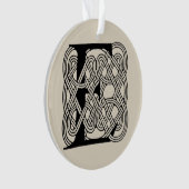 Letter E Keltische knoop Monogram Ornament (voorkant)