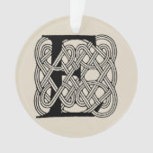 Letter E Keltische knoop Monogram Ornament (voorkant)