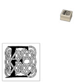 Letter E Keltische knoop Monogram Rubberstempel (Gestempeld)