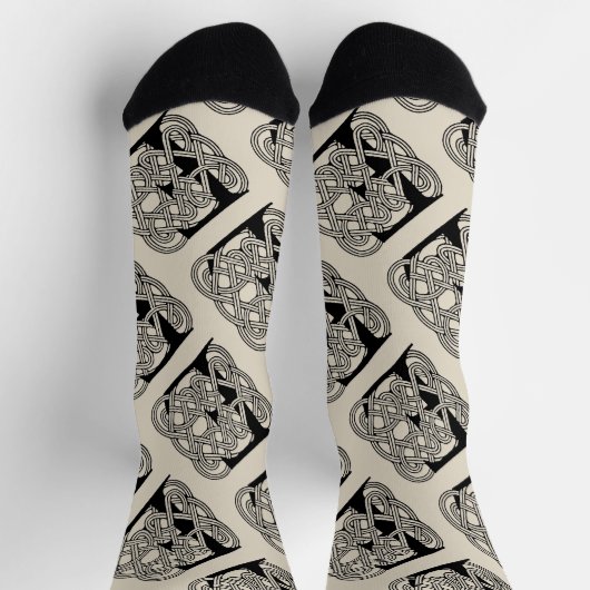 Letter E Keltische knoop  Monogram Sokken (Top)