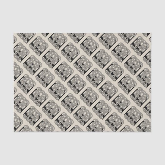 Letter E Keltische knoop  Monogram Tissuepapier (Voorkant)