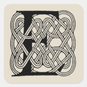 Letter E Keltische knoop  Monogram Vierkante Sticker (Voorkant)