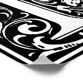 Letter E Medieval Monogram  Initiaal Poster (Hoek)