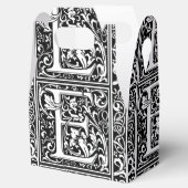 Letter E Middeleeuws Monogram Art Nouveau Bedankdoosjes (Geopend)
