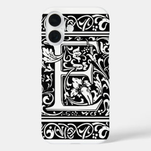 Letter E Middeleeuws Monogram Art Nouveau iPhone 16 Hoesje