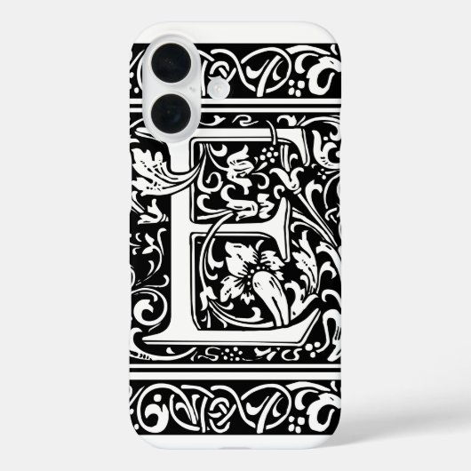 Letter E Middeleeuws Monogram Art Nouveau Case-Mate iPhone Case (Achterkant)