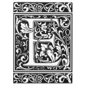 Letter E Middeleeuws Monogram Art Nouveau Klembord (Achterkant)