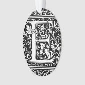 Letter E Middeleeuws Monogram Art Nouveau Ornament (voorkant)