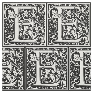 Letter E Middeleeuws Monogram Art Nouveau Stof