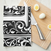 Letter E Middeleeuws Monogram Art Nouveau Theedoek (Quarter Fold)