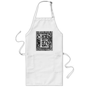 Letter E Middeleeuwse Monogram Art Nouveau Lang Schort