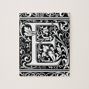Letter E Middeleeuwse Monogram Art Nouveau Legpuzzel