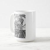Letter E Mok, Art van Elizabeth Sampson Coffee Mok (Voorkant links)