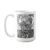 Letter E Mok, Art van Elizabeth Sampson Coffee Mok
