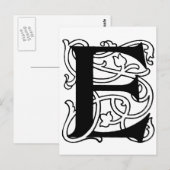 Letter E Monogram Briefkaart (Voorkant / Achterkant)