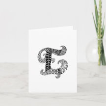 Letter E Monogram in zwart-wit