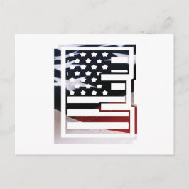Letter E Monogram Initiaal USA Briefkaart