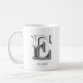 Letter E Monogram Moderne naam Koffie Mok (Links)