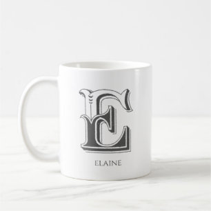 Letter E Monogram Moderne naam Koffie Mok
