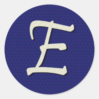 Letter E Monogram Ronde Sticker