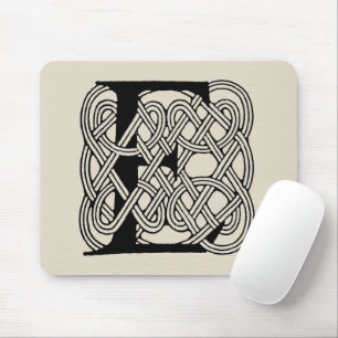 Letter E Monogram Vintage Keltische Knoopprint Muismat