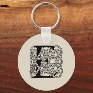 Letter E Monogram Vintage Keltische Knoopprint Sleutelhanger