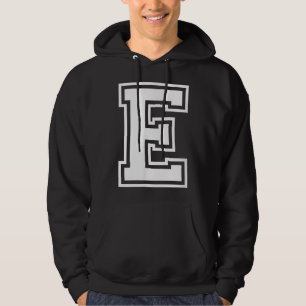 Letter E Name Initiaal Varsity Alphabet Monogram Hoodie