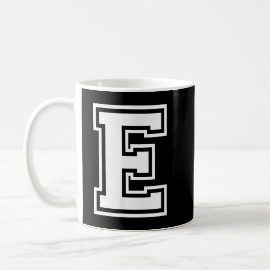 Letter E Name Initiaal Varsity Alphabet Monogram Koffiemok (Links)