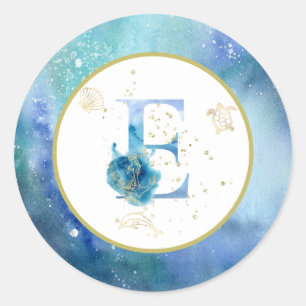 *~* LETTER E - Nautische strandenvelop Sticker