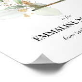 Letter E New Baby Monogram Birth Print Greenery (Hoek)