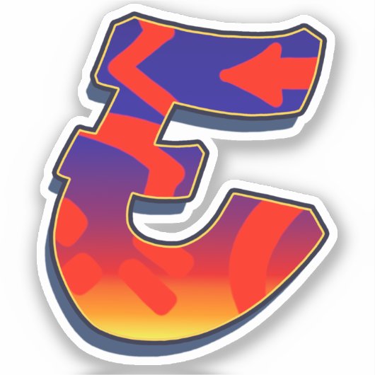 Letter E - Night Sky Sticker (Voorkant)