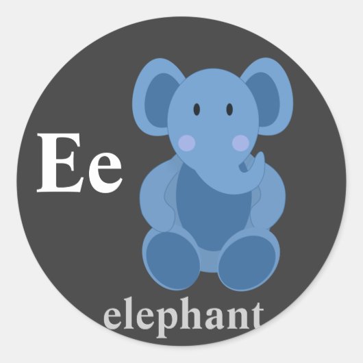 Letter E olifant Stickers (Voorkant)