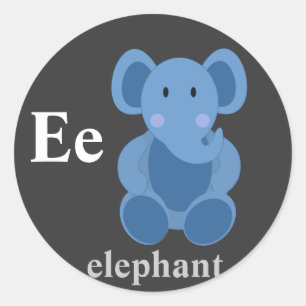 Letter E olifant Stickers