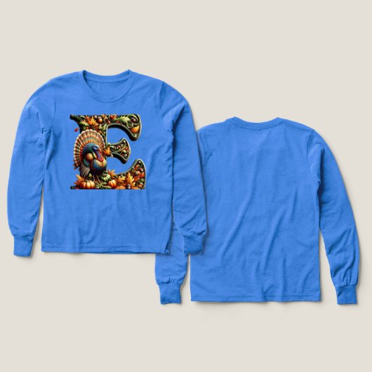 Letter E Thanksgiving style gift  (Motif recto et verso)