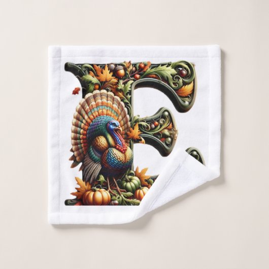 Letter E Thanksgiving style gift  Bad Handdoek (Wasdoekje)
