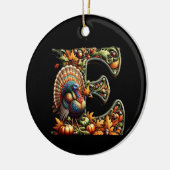 Letter E Thanksgiving style gift Keramisch Ornament (Links)