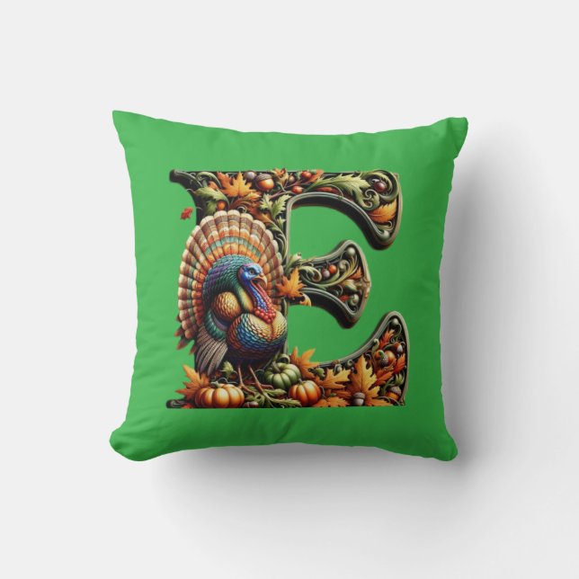 Letter E Thanksgiving style gift  Kussen (Voorkant)